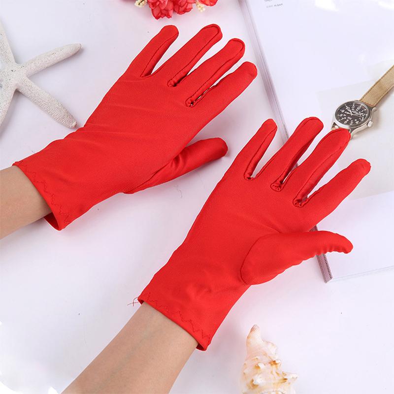 Перчатки из спандекса с высокой эластичностью для вождения ювелирных изделий, танцев и защиты от солнца