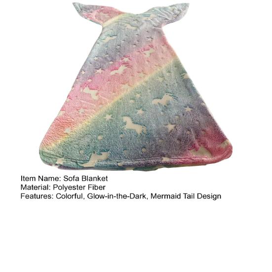 Одеяло «Хвост русалки» Светящееся в темноте спальное одеяло Мягкое одеяло Спальный мешок