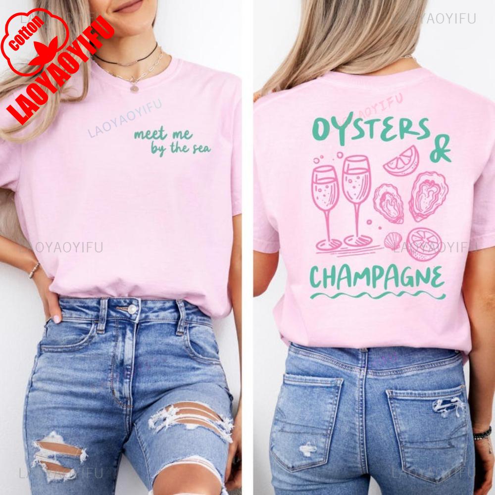 Oyster Graphic T Shirts Seafood Coastal Aesthetic Women Unisex Cotton Tshirt Retro Summer Beach Foodie Gift Vintage Design Tops