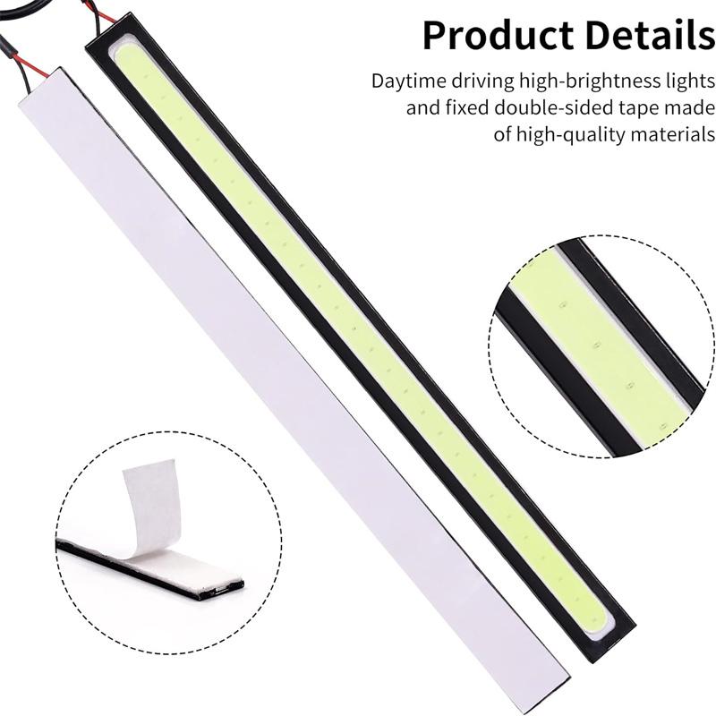 Полоса дневных ходовых огней для автомобилей, декоративная световая панель, супер яркие светодиодные ленты 12 В для автомобиля, 17 см