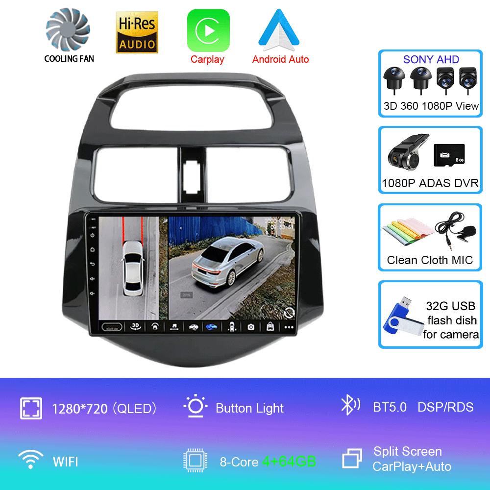 Android 14 Video Player Carplay Car Radio For Chevrolet Spark Beat Matiz Creative 2010 - 2014 Multimedia  GPS 2din Stereo