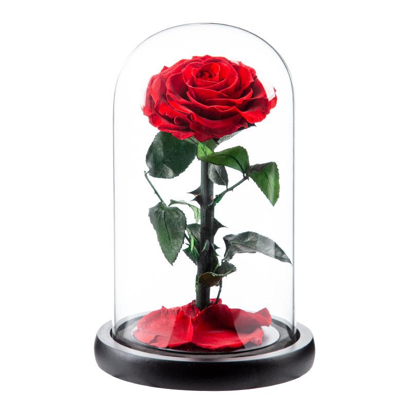 Eternal Flower Rose Finished Glass Cover Gift Box Little Prince Mother's Day Gift Eternal Flower