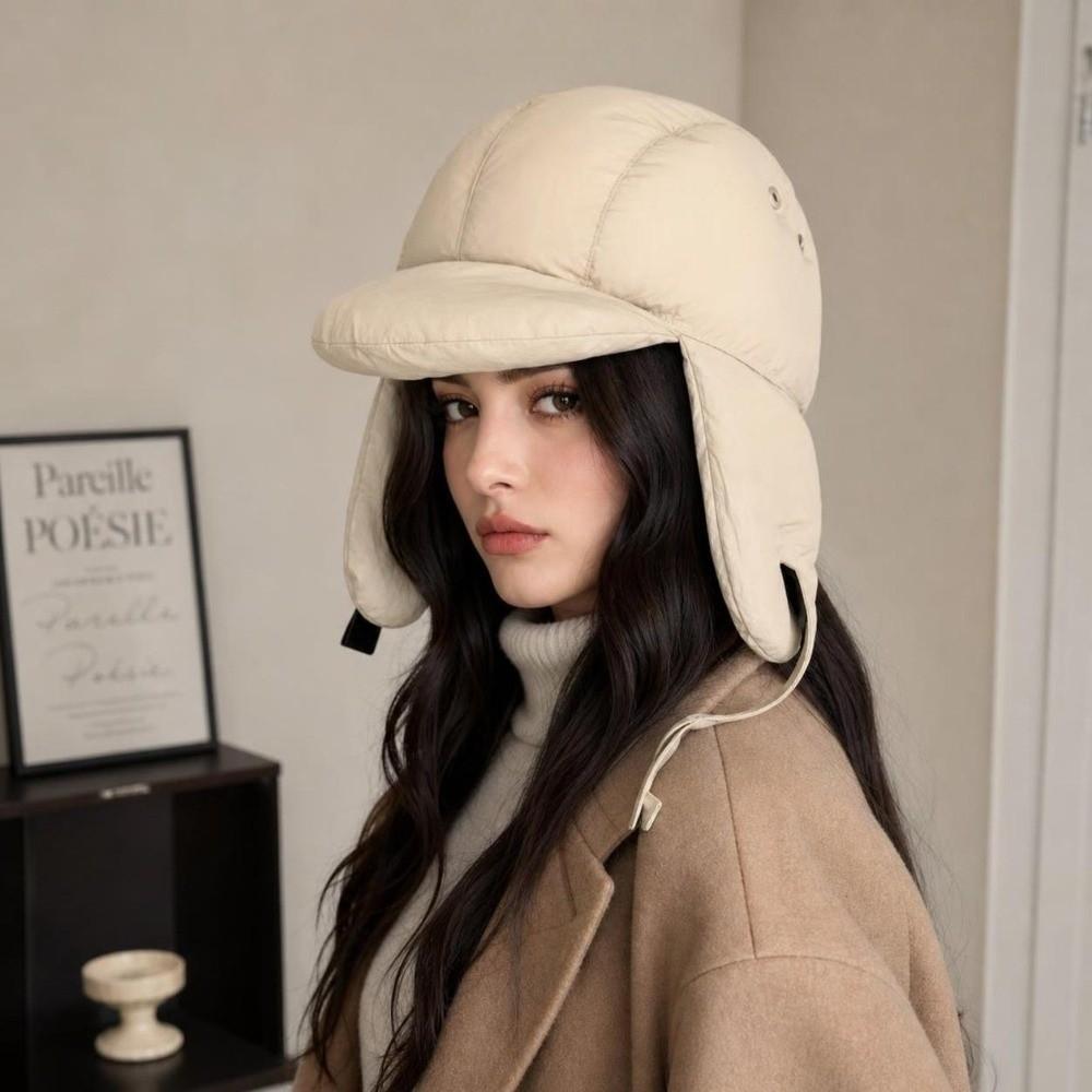 Padded Thermal Pullover Bomber Hat Adjustable Buckle Ear Flap Hat Retro Trapper Hat Winter