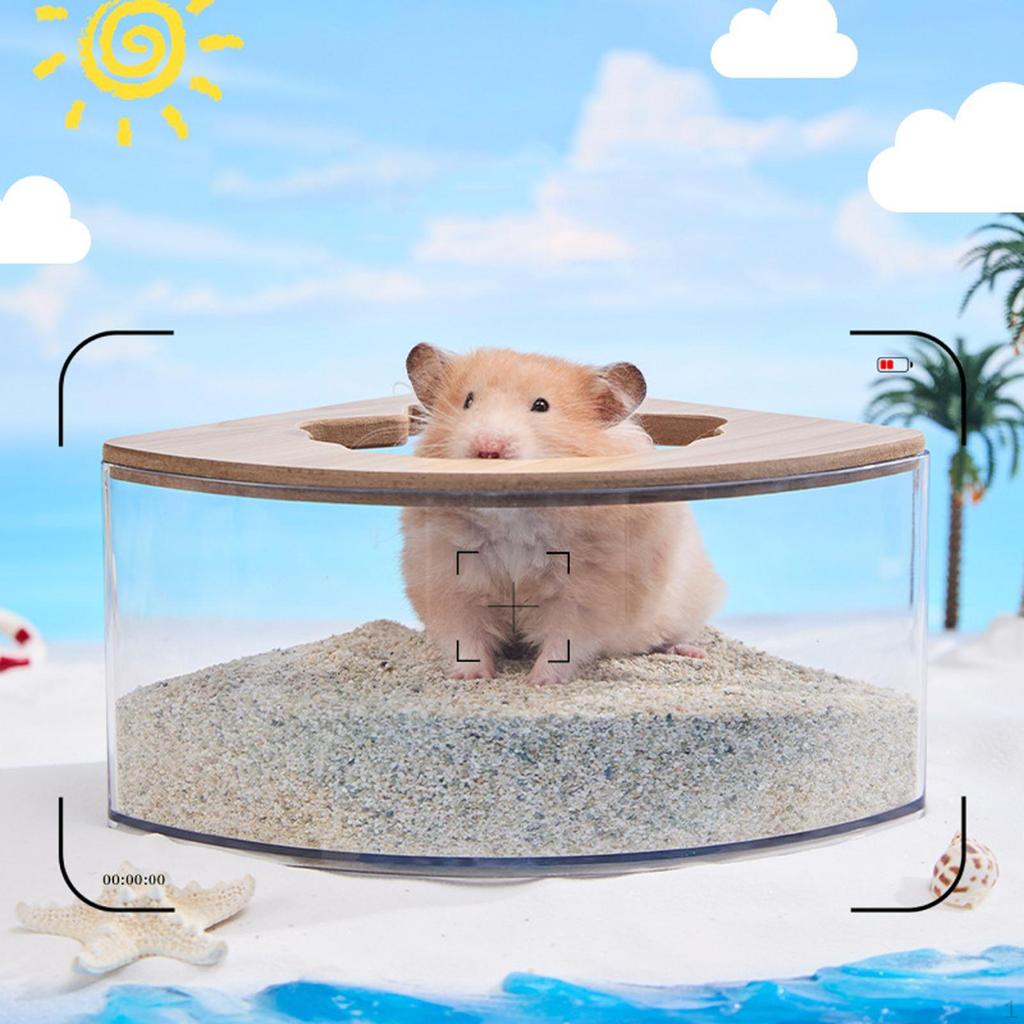 Hamster Sand Bath Container Bathroom Shower Hideout Toilet Bathtub Box for Small Animals