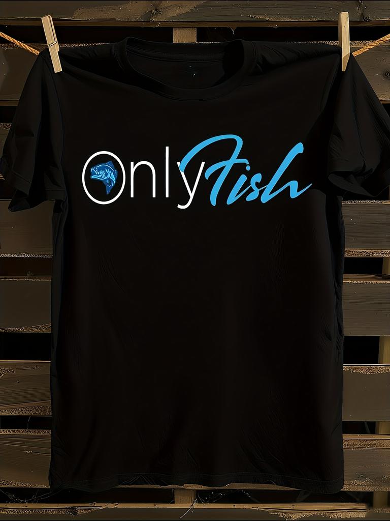 Хлопковая футболка для рыбалки Onlyfish 's & 's Мужская футболка Женские футболки с принтом букв Футболка с короткими рукавами Повседневная уличная футболка Топ