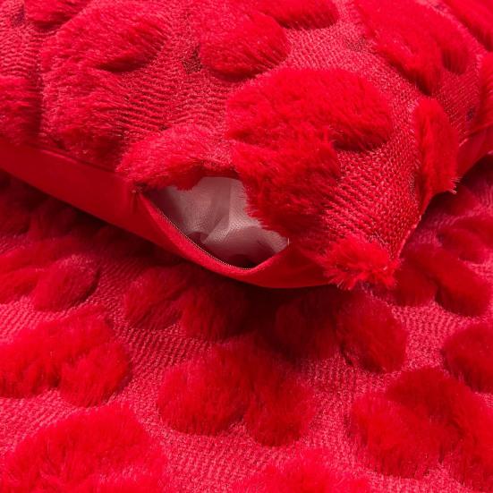 Красная наволочка-подушка в форме сердца, плюшевая, с надписью «Love», накидка на декоративную подушку в виде романтичного пушистого 3D-сердца для гостиной, спальни, украшения на День святого Валентина