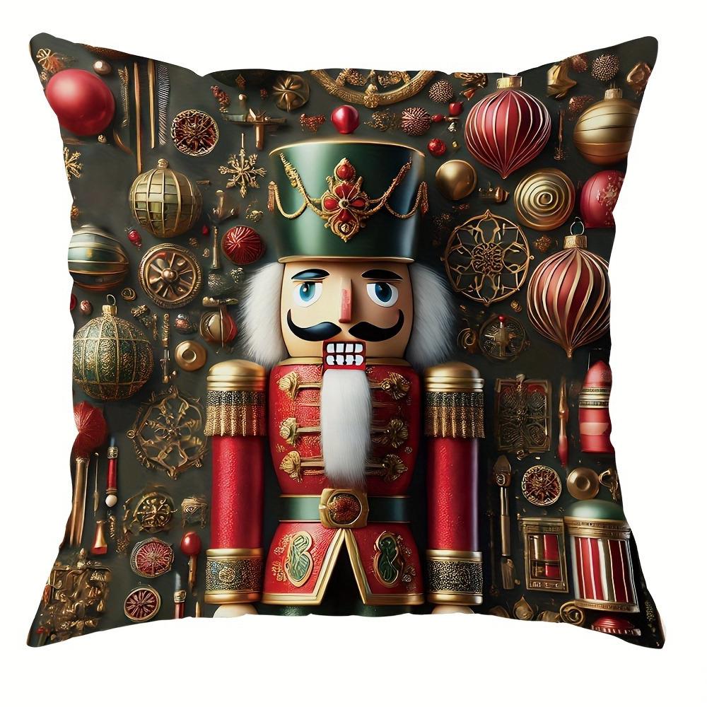 Наволочка с рождественским декором и рисунком принцессы Щелкунчика подойдет для домашней комнаты, гостиной, дивана, наволочки