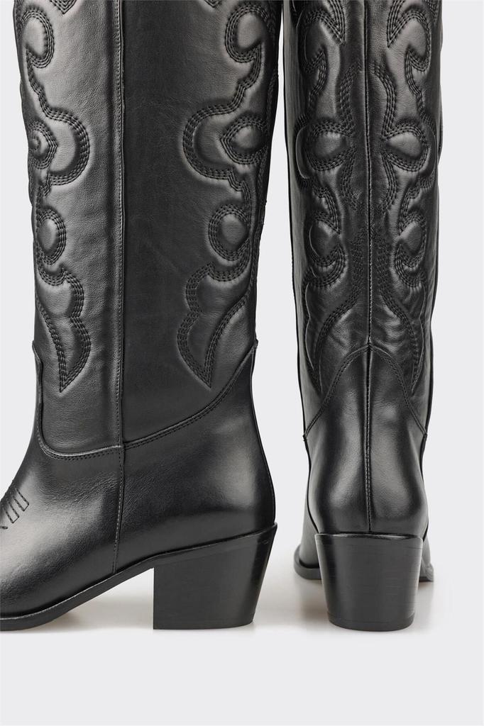 Женские современные стильные модные сапоги, ботинки из натуральной кожи, черные кожаные сапоги