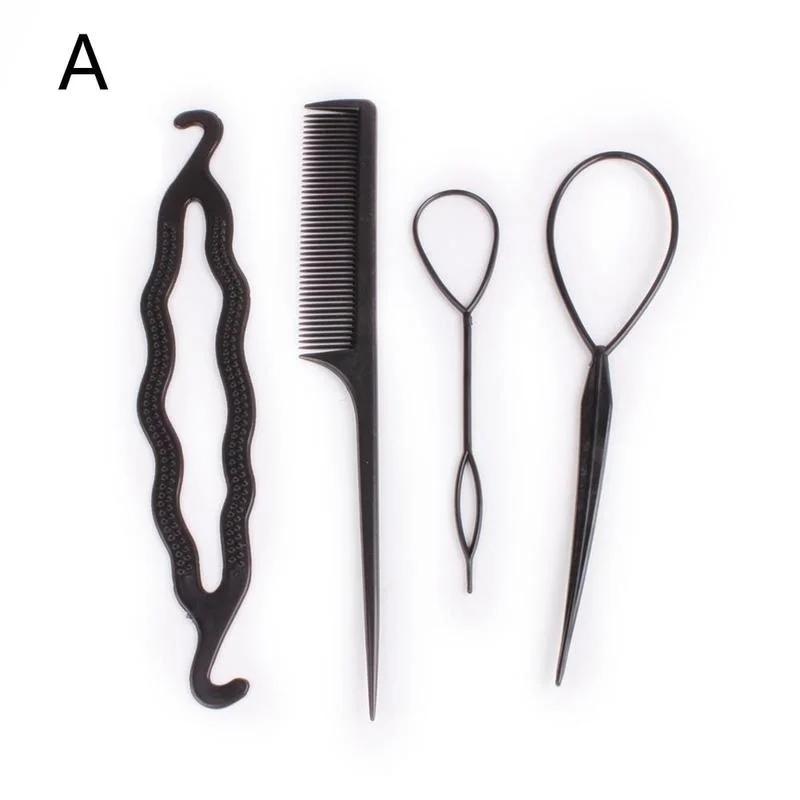 4 шт. Головной убор Диск Набор для волос Стиль Заколка для наращивания волос Палочка для волос Расческа с заостренным концом Набор для волос-диска Инструменты для укладки Плетение Укладка