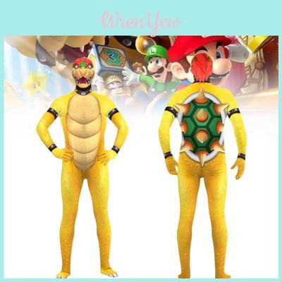 Яркий Хэллоуинский боди с 3D-принтом Супер Марио, костюм для косплея для взрослых и детей