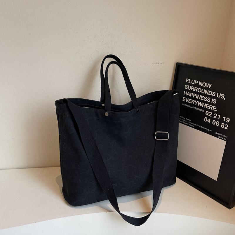 Холщовая сумка женская большая вместительная сумка через плечо студенческая однотонная сумка через плечо для поездок на работу