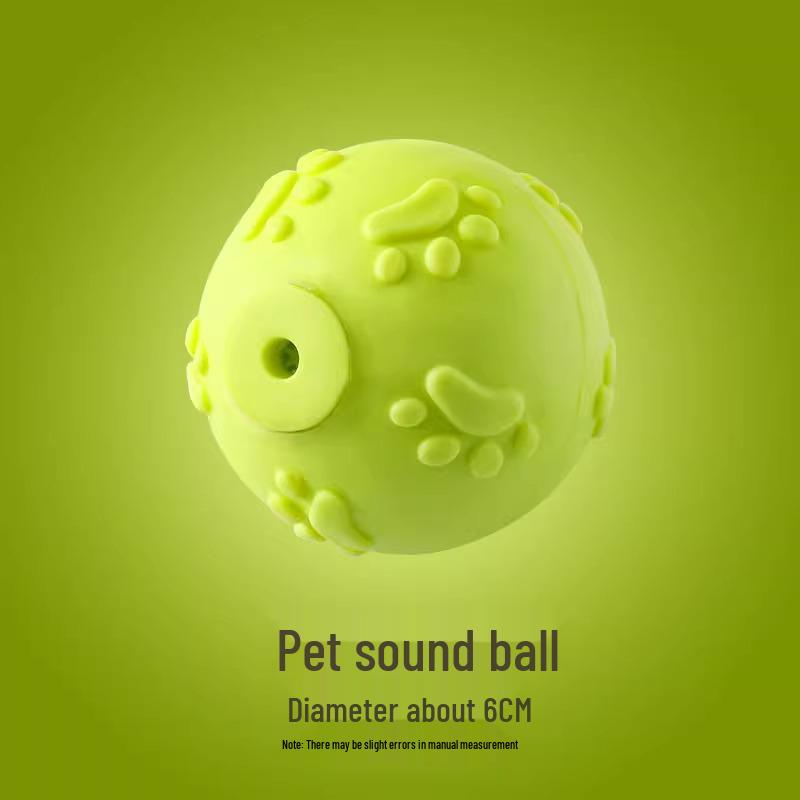 Pet Dog Toy: Bite-Resistant Rubber Molar Ball for Teeth Cleaning and Boredom Relief - Available In Small, Medium, Large with Sound Feature