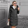 GASMAN 2024 Women Down Jacket Long Classic Zipper Design Big Pocket Stand Collar Hooded Slim Coat Women Parkas GM-83511