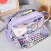 Large Capacity Pencil Case 3 Layer Pencil Bag Student Cute Korean Stationery Pen Holder Case Children's School Supplies