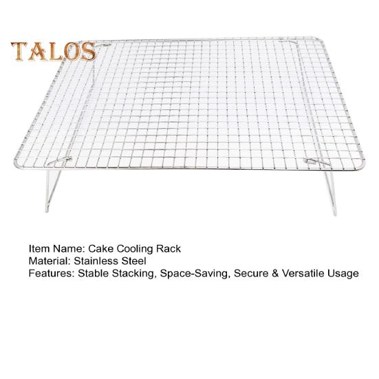 Стойка для охлаждения тортов из нержавеющей стали, штабелируемые решетки для выпечки, готовки, складная, прочная, экономящая место стойка для выпечки