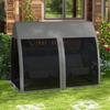 Three-Seater Convertible Swing Chair/Bed, with Curtained Canopy - Grey