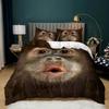 Пододеяльник с изображением шимпанзе, размер King/Queen, комплект постельного белья с изображением диких животных для детей, мальчиков и подростков, пододеяльник с изображением обезьяны-монстра, коричневый