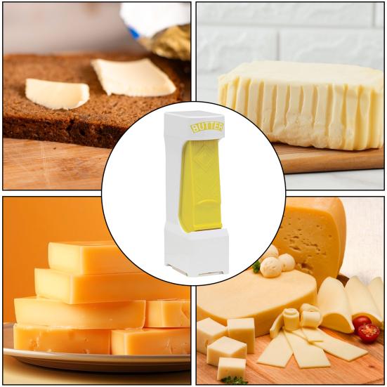 Butter Cutter Slicer One-Click Stick Butter Dispenser And Storage Case Cheese Splitter for Bread Cakes Breakfast