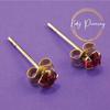 KODY PIERCING Комплект серег из 9-каратного золота и красных кристаллов диаметром 3 мм