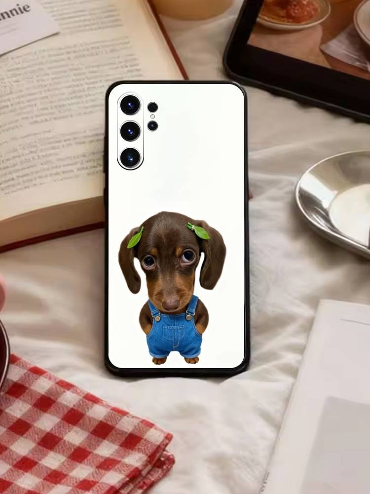 Goofy C-Dogs Big eyes Phone Case For Samsung S26,S25,S24,S23,S22,S21,S20,Ultra,Plus,FE Black Soft Cover