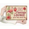 Винтажная металлическая вывеска Flamingo Lounge, 2D-печать, тропический декор, бар Тики, мужская берлога, ретро-акцент