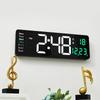 Led Digital Wall Clock Electronic Wall Remote Control Temp Date Wall-Mounted