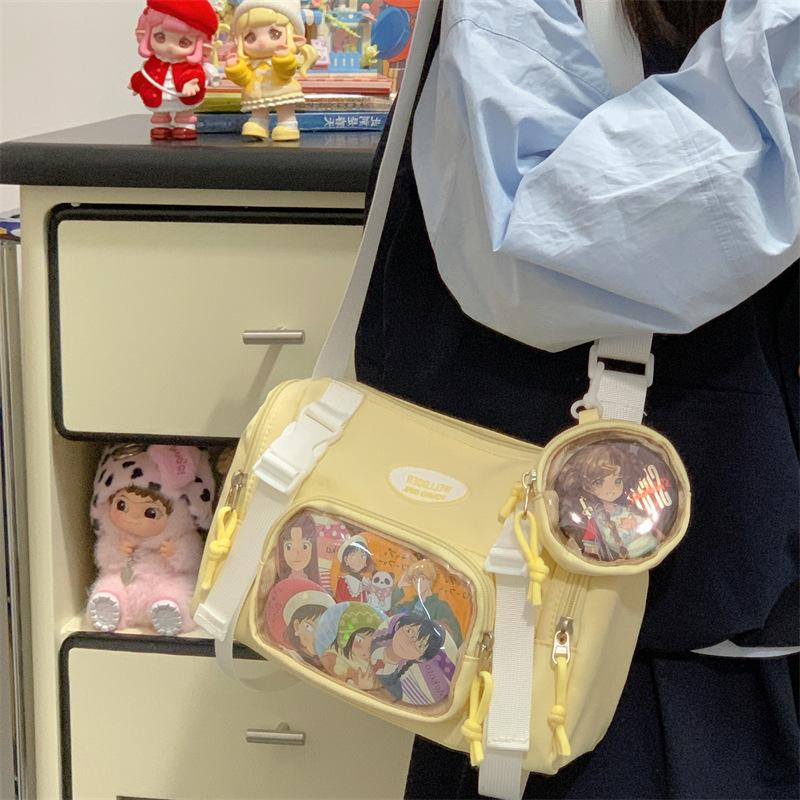 Japanese Niche Two-dimensional Transparent Pain Bag 10cm Baby Bag, Light Mobile Phone Bag, Student Class Messenger Bag