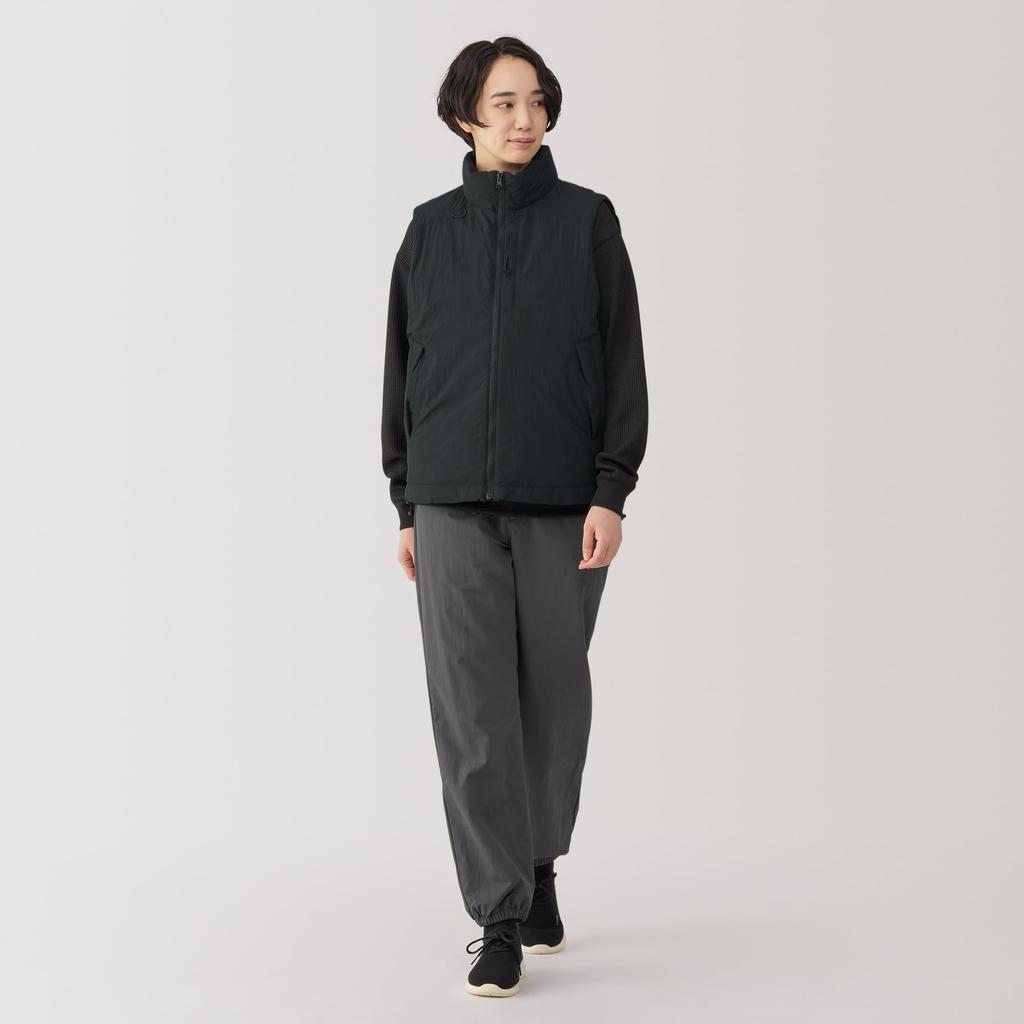 MUJI Men's Water-Repellent, Washable, Padded Walking Vest, AG003A4A, Black, Men's XL