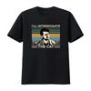 Vintage Retro Funny Castiel Ill Interrogate The Cat Print Casual T Shirt Vintage Washed Homme Breathable Stretched