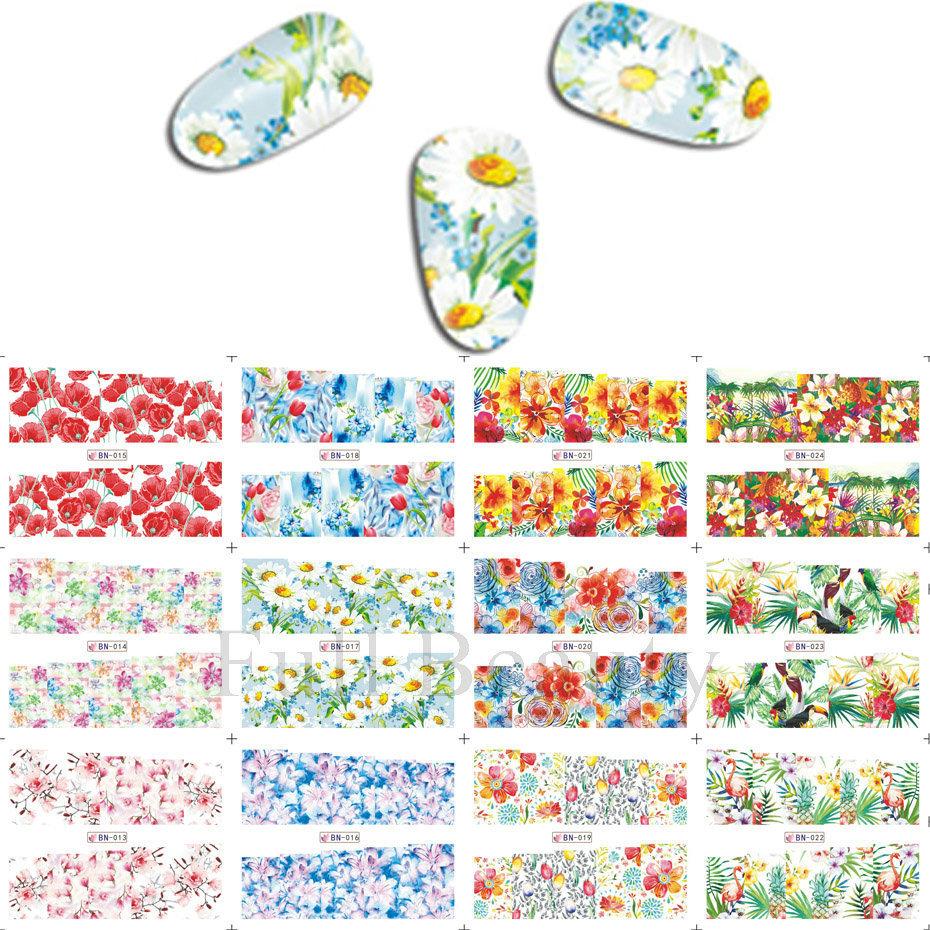 Наклейка для дизайна ногтей, Серия «Весенние и летние цветы и травы», Водная наклейка для ногтей с цветком Zou Ju
