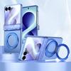360 Degree Rotatable Metal Ring Magnetic Case For Samsung Galaxy Z Flip 8 7 6 5 4 Stand Cover With Glass Screen Protector