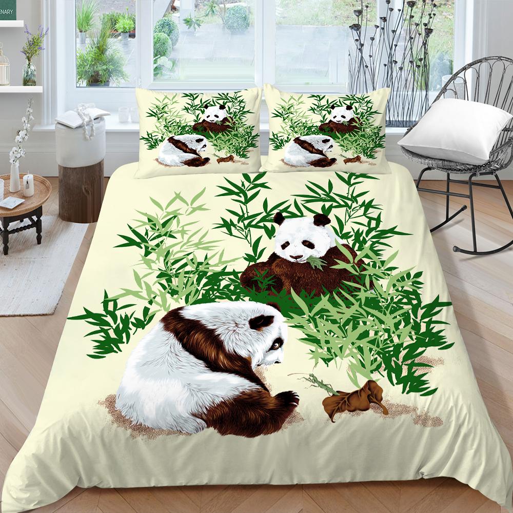 Новые модные комплекты пододеяльников с пандой, королевский размер, постельное белье, домашние покрывала с наволочкой, мягкие комплекты постельного белья с героями мультфильмов