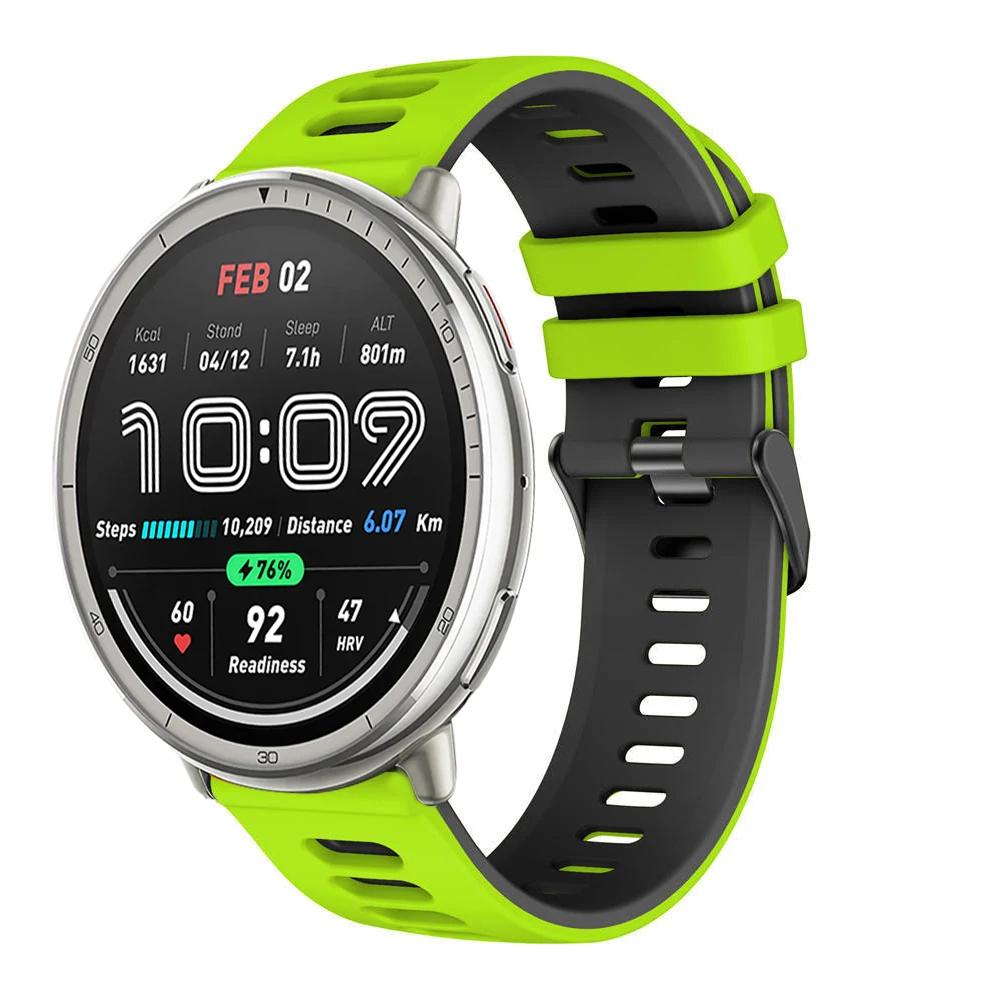Силиконовый ремешок 20 мм 22 мм для Amazfit Active 2/GTS 4 Mini Cheetah Круглый мягкий браслет для Amazfit GTR/Balance/Bip 6 5/Stratos Ремень