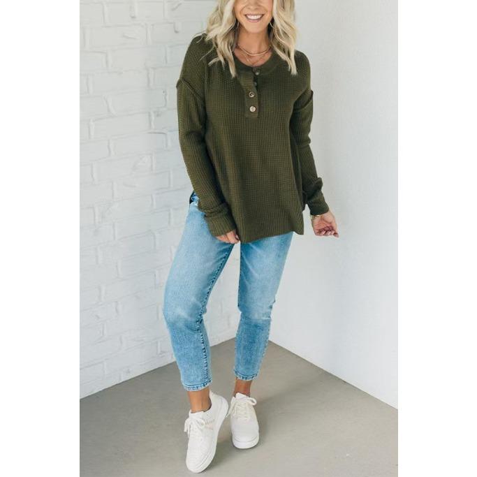 Осенне-зимний женский свободный повседневный свитер с полуворотником - модный и универсальный свитер с длинными рукавами