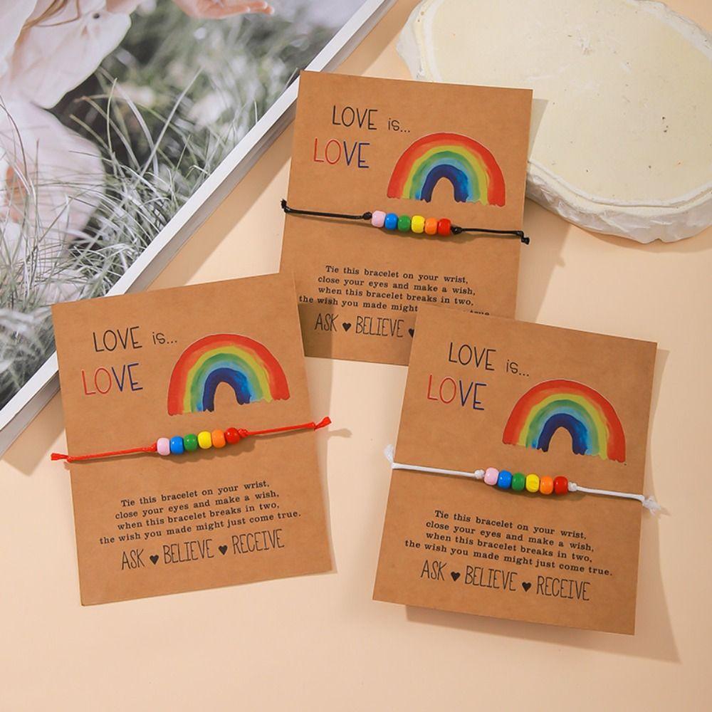 3 шт./набор Бохо Радужный Браслет из бусин Сердце Любви Дружба Плетеный Веревочный Парный Браслет Пара