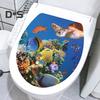 Sea World Toilet Sticker Removable Self-adhesive Waterproof PVC Living Room Wall Art Bathroom Toilet Lid Decoration Decal