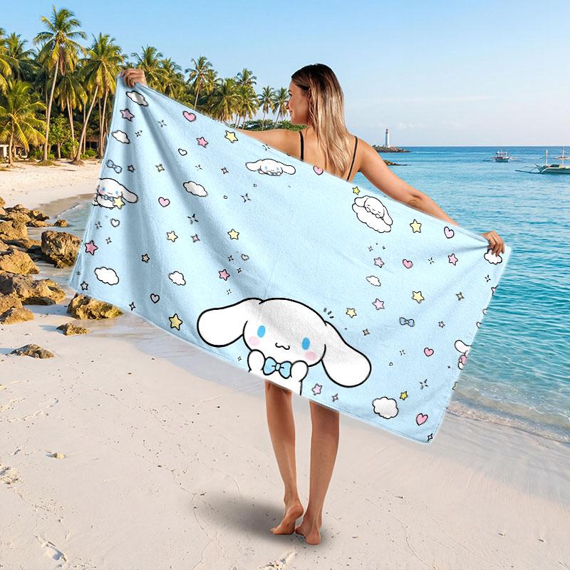 Large Beach TowelCinnamoroll Soft Absorbent Towel Beach Bath Home Use