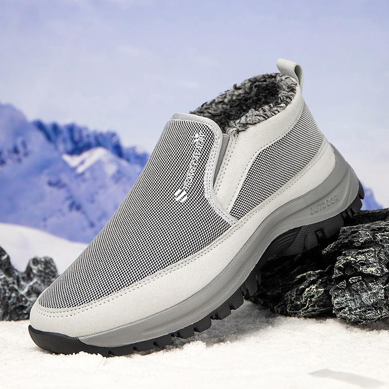 Зимние мужские ботинки на платформе, нескользящие, водонепроницаемые, короткие ботинки для мужчин, теплые, с толстым мехом, рабочие ботинки, мужские ботильоны