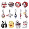Charms Beads Original Japanese Doll Fortune Cat Charm Fit Pan Brand Bracelets Bangles DIY Jewelry for Women