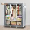Foldable Wardrobe Closet Reinforced Steel Pipes Dustproof Simple Installation Bedroom Clothes Hanging Wardrobe Storage Closet