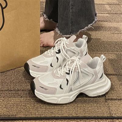 Кроссовки «папины» женские летние женские туфли универсальные платформа белые туфли увеличивающие рост стройнящие спортивные туфли легкие и удобные