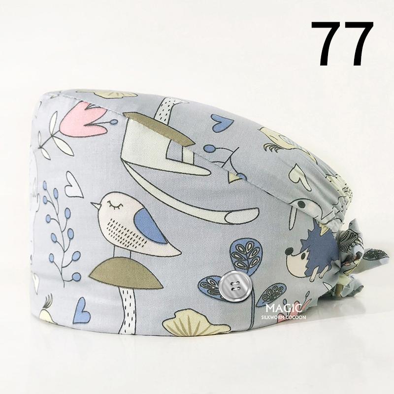 99 стилей эластичная шапка медсестры хирургическая шапка хлопковая маслостойкая пылезащитная регулируемая начес с принтом