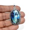 Labradorite Oval Pendant Natural Gemstone 925 Sterling Silver Handmade Pendant Gift For Her