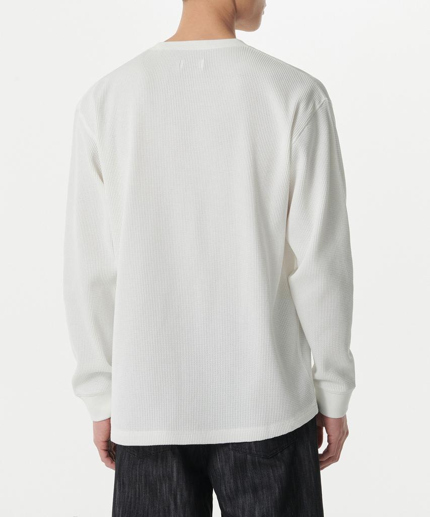 MUSINSA STANDARD Waffle Relaxed Crew Neck Long Sleeve T-Shirt [Ivory]