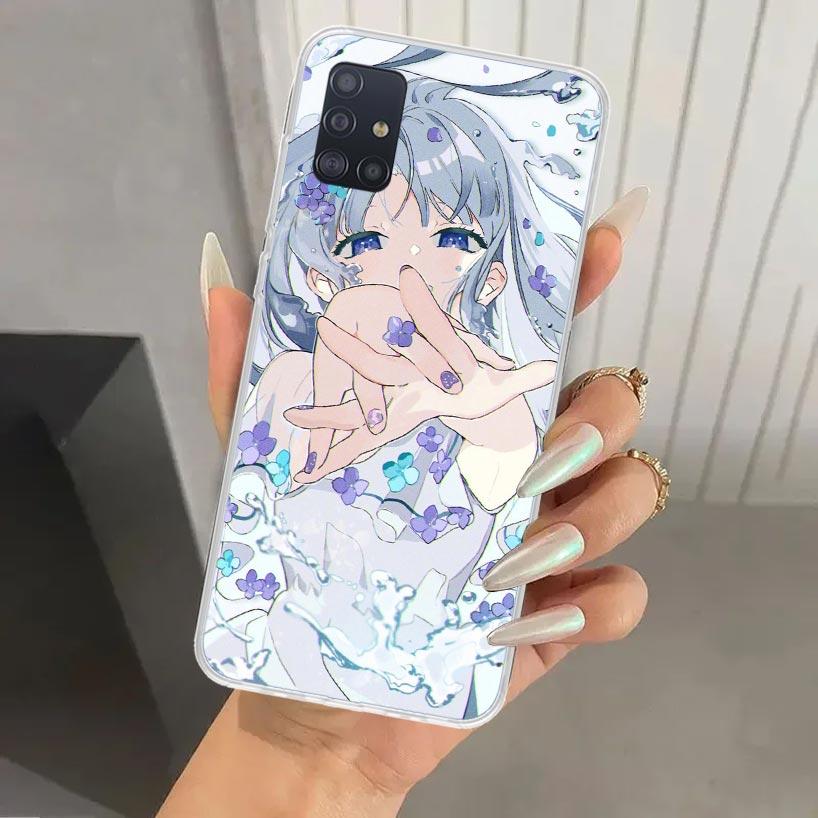 Милый Аниме Девушка INS Чехол для Телефона для Samsung Galaxy A52 A32 A22 A12 A02S A50S A30S A10S Note 20 Ultra 10 Plus S10 A31 A20 A71 A72
