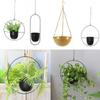 Nordic Metal Hanging Chain Flower Basket Plant Hanging Planter Garden Flower Vase Holder Home Balcony Decoration Organization
