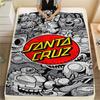 1 шт. Фланелевое одеяло с принтом Santa Cruz, Высококачественное, Для всех сезонов, Декор для дома, Тепло и уют, Идеально для рождественских подарков