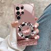 Розовый стеклянный чехол Kingdee с кольцом для телефона, подходит для Samsung Galaxy S26 S25 S24 S22 S21 S20 FE/Ultra/Plus, противоударная задняя крышка