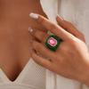 Candy Color Geometric Ring Y2K Classic Big Dome Plain Ring Hand Ornaments Acrylic Resin Ring  Party