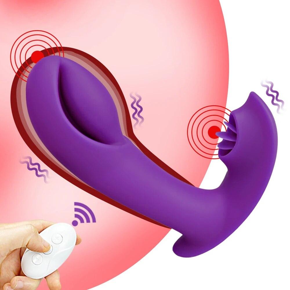 2 в 1 носимый фаллоимитатор для лизания языка, вибратор для женщин, мастурбатор для оргазма, трусики, эротическая игрушка, стимулятор точки G, клитора, секс-игрушки